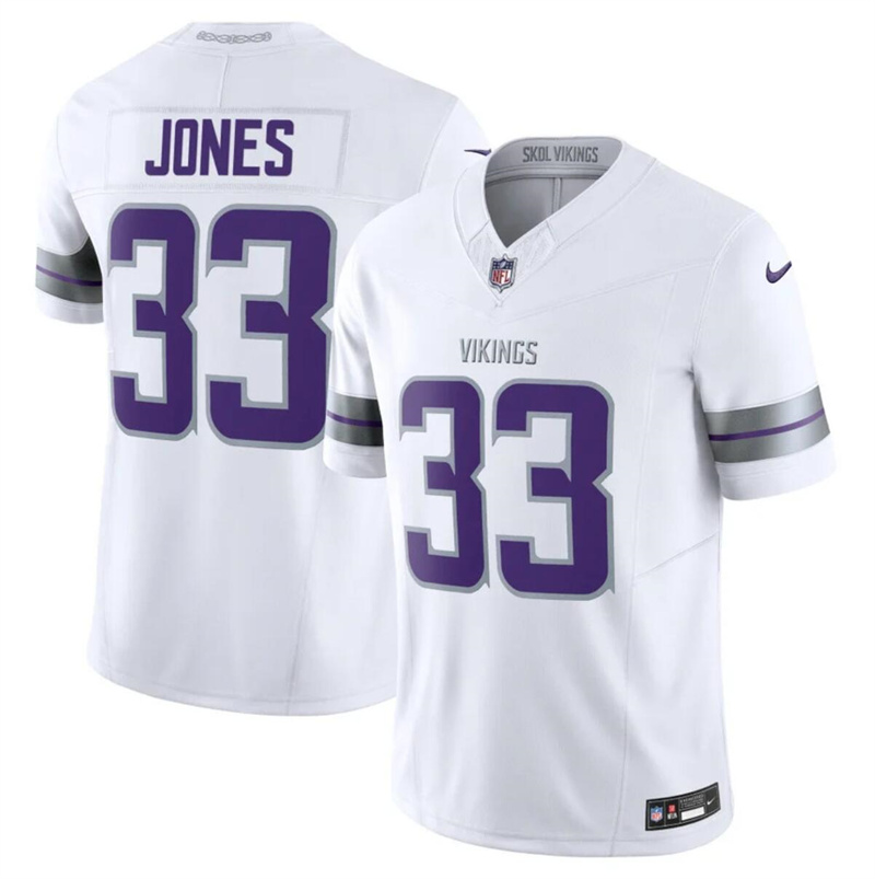 Men's Minnesota Vikings #33 Aaron Jones White F.U.S.E. Winter Warrior Limited Stitched Jersey Men's Minnesota Vikings #33 Aaron Jones White F.U.S.E. Winter Warrior Limited Stitched Jersey