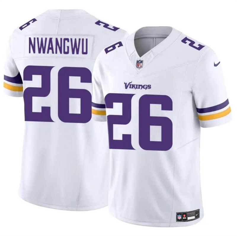Men's Minnesota Vikings #26 Kene Nwangwu White 2023 F.U.S.E. Vapor Untouchable Limited Stitched Jersey Men's Minnesota Vikings #26 Kene Nwangwu White 2023 F.U.S.E. Vapor Untouchable Limited Stitched Jersey