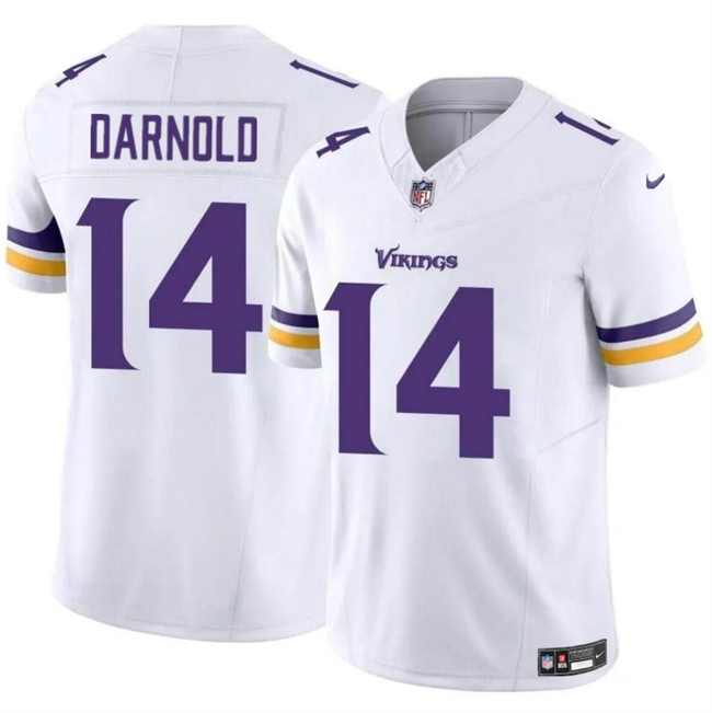 Men's Minnesota Vikings #14 Sam Darnold White 2024 F.U.S.E. Vapor Untouchable Limited Stitched Jersey Men's Minnesota Vikings #14 Sam Darnold White 2024 F.U.S.E. Vapor Untouchable Limited Stitched Jersey