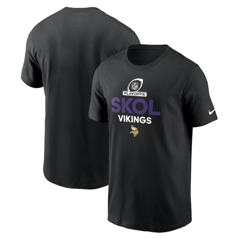 Men's Minnesota Vikings Black 2024 Playoffs T-Shirt Men's Minnesota Vikings Black 2024 Playoffs T-Shirt