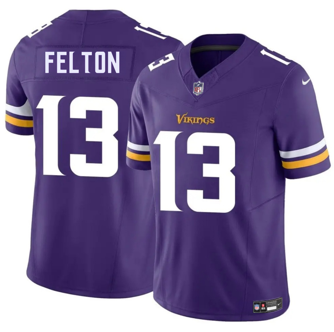 Men's Minnesota Vikings #13 Tai Felton Purple 2025 Draft F.U.S.E. Vapor Untouchable Limited Stitched Jersey Men's Minnesota Vikings #13 Tai Felton Purple 2025 Draft F.U.S.E. Vapor Untouchable Limited Stitched Jersey