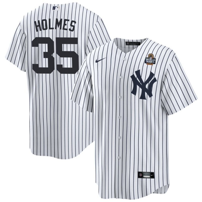 Men's New York Yankees #35 Clay Holmes White 2024 World Series Cool Base Stitched Baseball Jersey Men's New York Yankees #35 Clay Holmes White 2024 World Series Cool Base Stitched Baseball Jersey