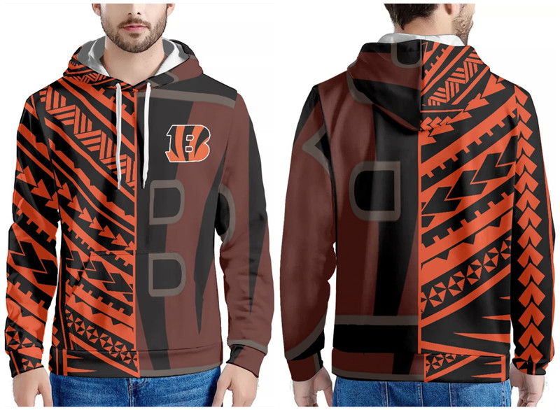 Men's Cincinnati Bengals Orange/Black Pullover Hoodie Men's Cincinnati Bengals Orange/Black Pullover Hoodie