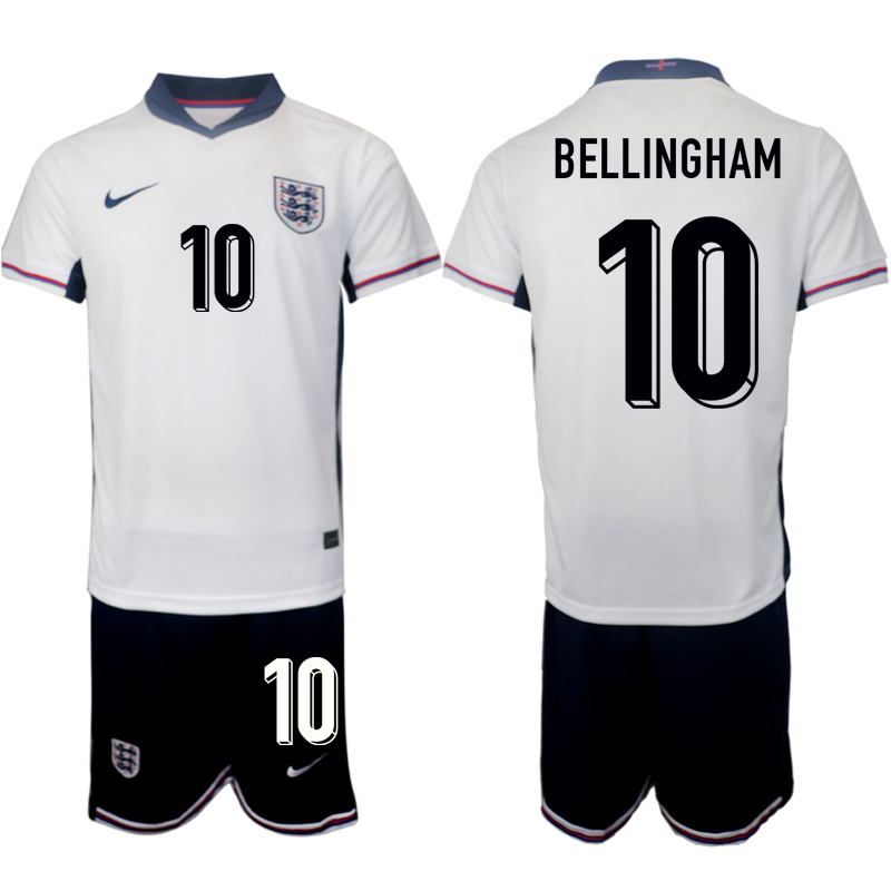 Men's England #10 Jude Bellingham 2024-25 White Home Soccer Jersey Suit Men's England #10 Jude Bellingham 2024-25 White Home Soccer Jersey Suit