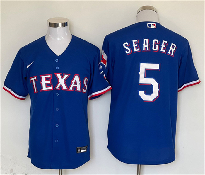 Men's Texas Rangers #5 Corey Seager Royal With Patch Cool Base Stitched MLB Jersey Men's Texas Rangers #5 Corey Seager Royal With Patch Cool Base Stitched MLB Jersey