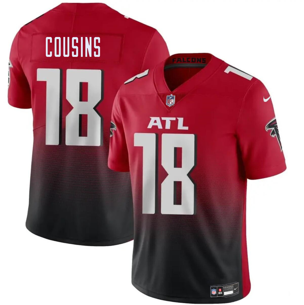 Men's Atlanta Falcons #18 Kirk Cousins Red/Black Vapor Untouchable Limited Stitched Football Jersey Men's Atlanta Falcons #18 Kirk Cousins Red/Black Vapor Untouchable Limited Stitched Football Jersey