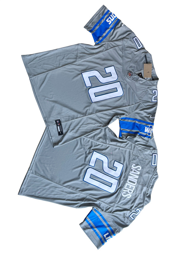 Men's Detroit Lions #20 Barry Sanders Grey 2023 F.U.S.E. Vapor Stitched Untouchable Limited Jersey Men's Detroit Lions #20 Barry Sanders Grey 2023 F.U.S.E. Vapor Stitched Untouchable Limited Jersey