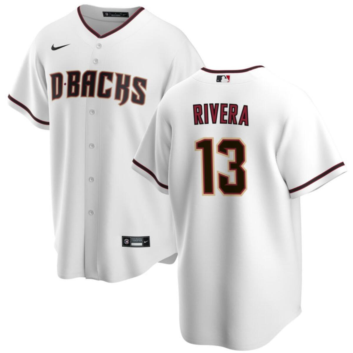 Men's Arizona Diamondbacks #13 Emmanuel Rivera White Cool Base Stitched Baseball Jersey Men's Arizona Diamondbacks #13 Emmanuel Rivera White Cool Base Stitched Baseball Jersey