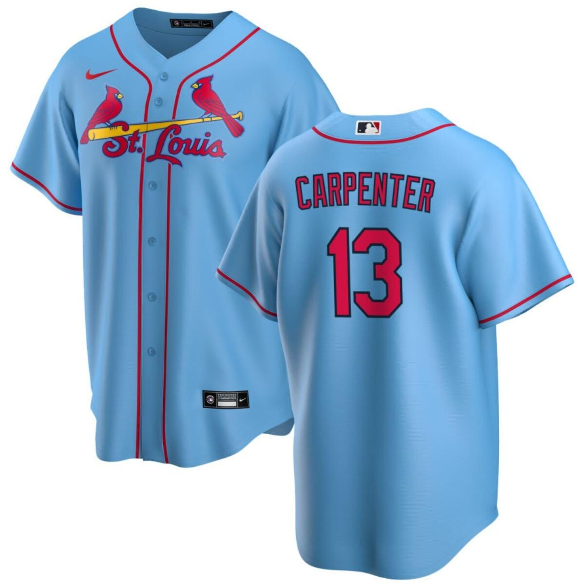 Men's St. Louis Cardinals #13 Matt Carpenter Blue Cool Base Stitched Jersey Men's St. Louis Cardinals #13 Matt Carpenter Blue Cool Base Stitched Jersey