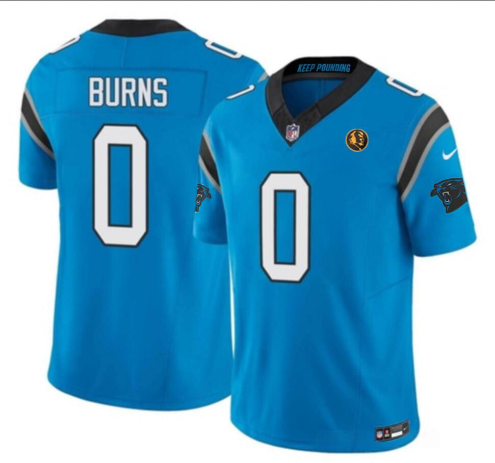 Men's Carolina Panthers #0 Brian Burns Blue 2023 F.U.S.E. With John Madden Patch Vapor Limited Stitched Football Jersey Men's Carolina Panthers #0 Brian Burns Blue 2023 F.U.S.E. With John Madden Patch Vapor Limited Stitched Football Jersey