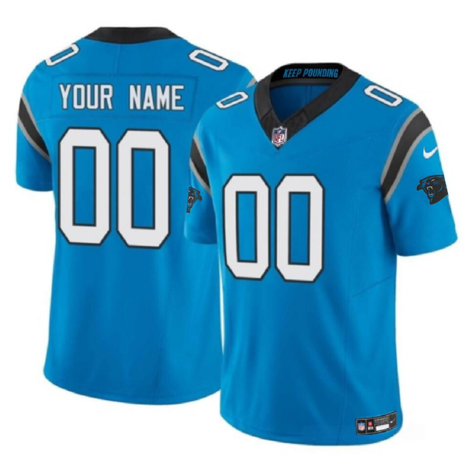 Men's Carolina Panthers Active Player Custom Blue 2023 F.U.S.E. Vapor Limited Stitched Football Jersey Men's Carolina Panthers Active Player Custom Blue 2023 F.U.S.E. Vapor Limited Stitched Football Jersey