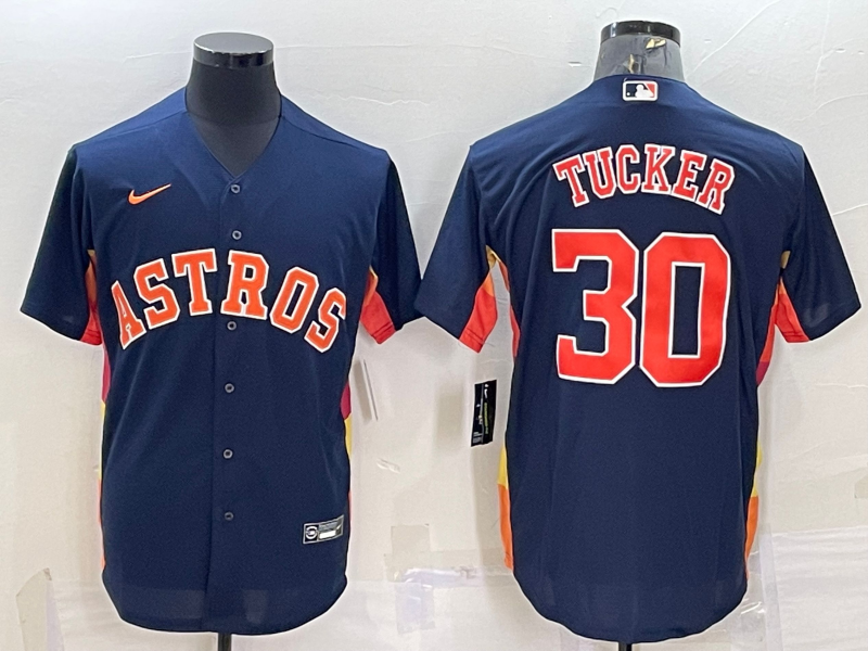 Men's Houston Astros #30 Kyle Tucker Navy Cool Base Stitched Jersey Men's Houston Astros #30 Kyle Tucker Navy Cool Base Stitched Jersey