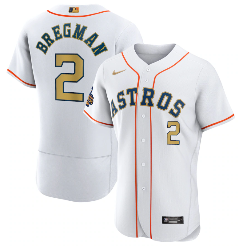 Men's Houston Astros Customized White 2023 Gold Collection With World Serise Champions Patch Stitched Baseball Jersey Men's Houston Astros Customized White 2023 Gold Collection With World Serise Champions Patch Stitched Baseball Jersey