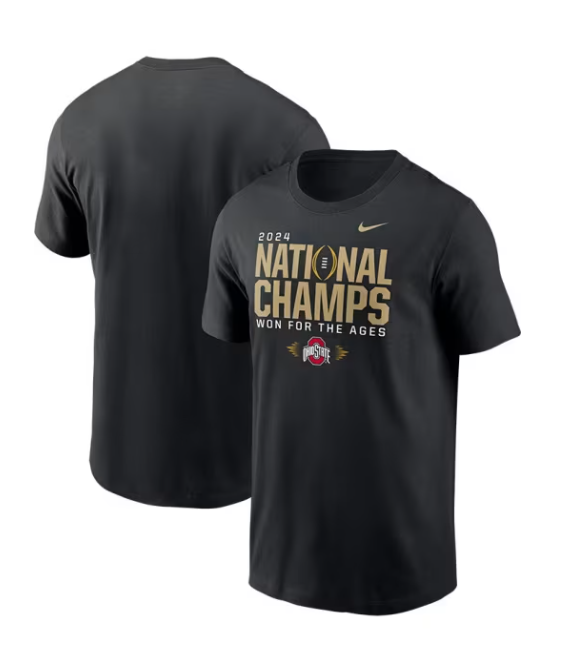 Men's Ohio State Buckeyes Black 2024 National Champions T-shirt Men's Ohio State Buckeyes Black 2024 National Champions T-shirt