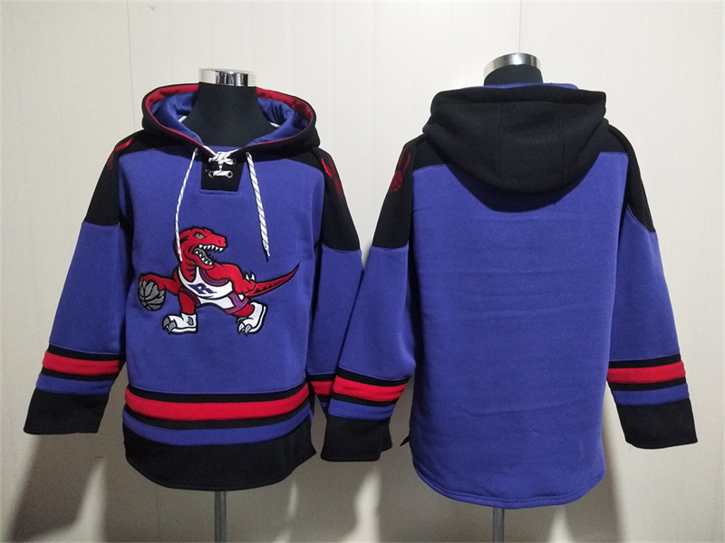 Men's Toronto Raptors Blank Purple Lace-Up Pullover Hoodie