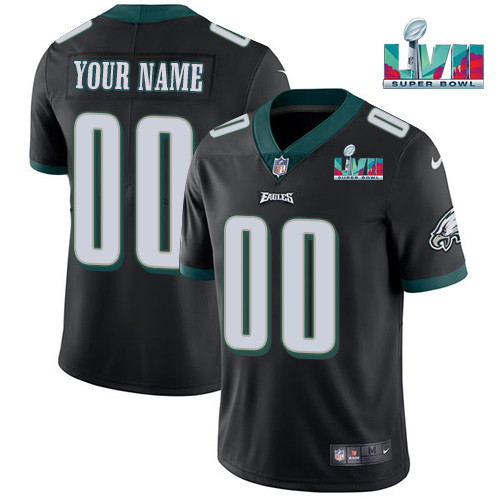Men's Philadelphia Eagles ACTIVE PLAYER Custom Black Super Bowl LVII Patch Vapor Untouchable Limited Stitched Jersey Men's Philadelphia Eagles ACTIVE PLAYER Custom Black Super Bowl LVII Patch Vapor Untouchable Limited Stitched Jersey