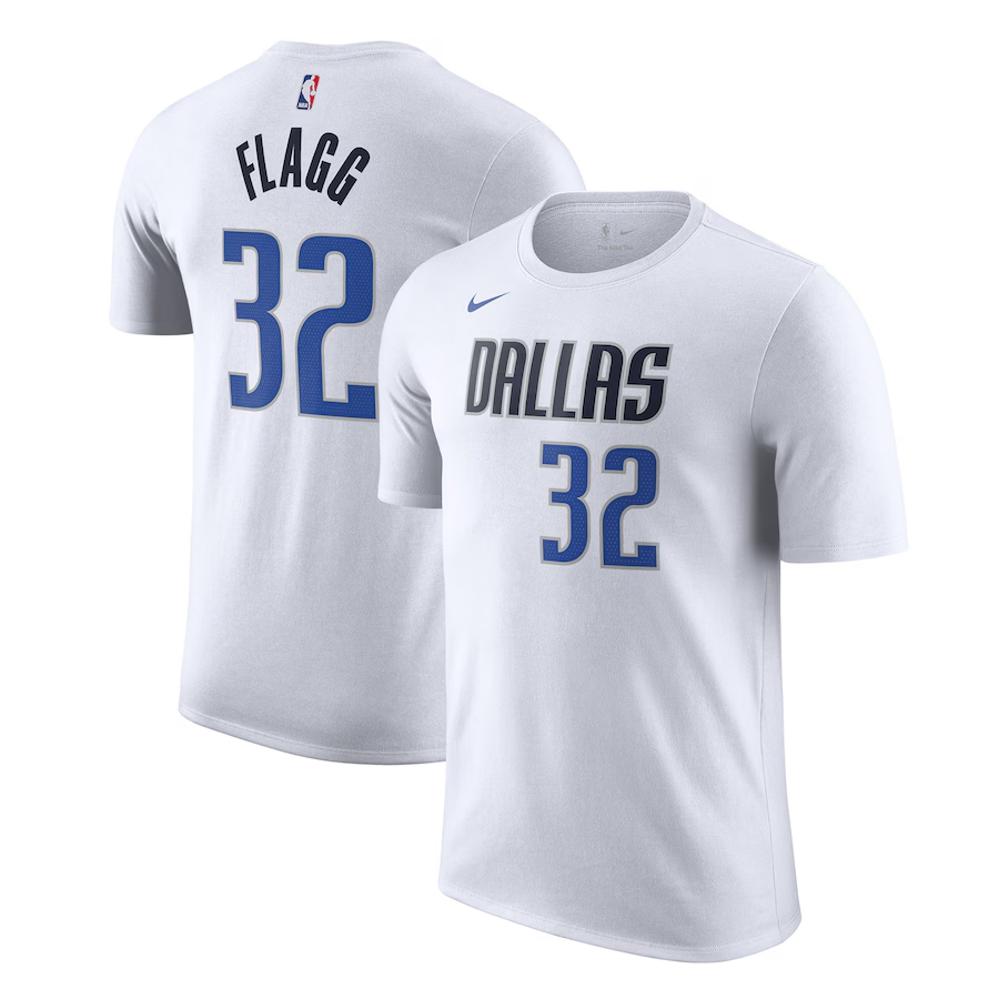 Men's Dallas Mavericks #32 Cooper Flagg White 2025 Draft First Round Pick Association Edition Name & Number T-Shirt Men's Dallas Mavericks #32 Cooper Flagg White 2025 Draft First Round Pick Association Edition Name & Number T-Shirt