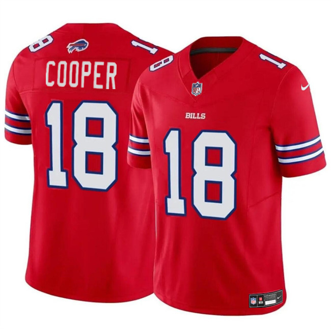 Men's Buffalo Bills #18 Amari Cooper Red 2024 F.U.S.E. Vapor Untouchable Limited Stitched Football Jersey Men's Buffalo Bills #18 Amari Cooper Red 2024 F.U.S.E. Vapor Untouchable Limited Stitched Football Jersey