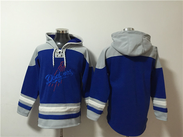Men's Los Angeles Dodgers Blank Blue Ageless Must-Have Lace-Up Pullover Hoodie Men's Los Angeles Dodgers Blank Blue Ageless Must-Have Lace-Up Pullover Hoodie