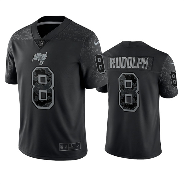 Men's Tampa Bay Buccaneers #8 Kyle Rudolph Black Reflective Limited Stitched Jersey Men's Tampa Bay Buccaneers #8 Kyle Rudolph Black Reflective Limited Stitched Jersey