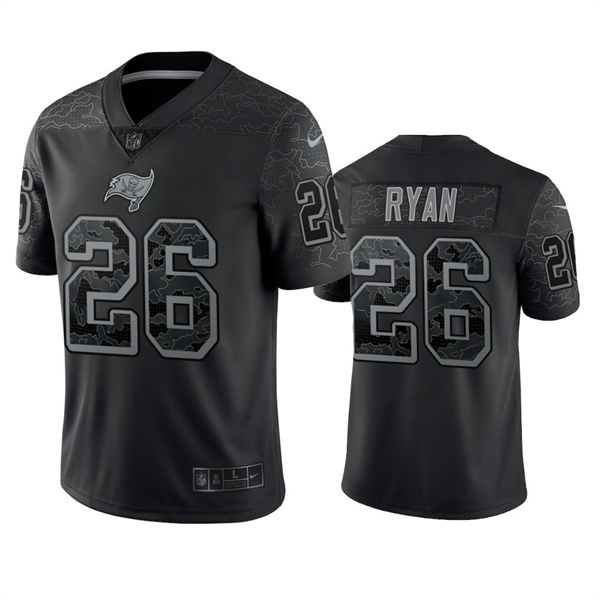 Men's Tampa Bay Buccaneers #26 Logan Ryan Black Reflective Limited Stitched Jersey Men's Tampa Bay Buccaneers #26 Logan Ryan Black Reflective Limited Stitched Jersey
