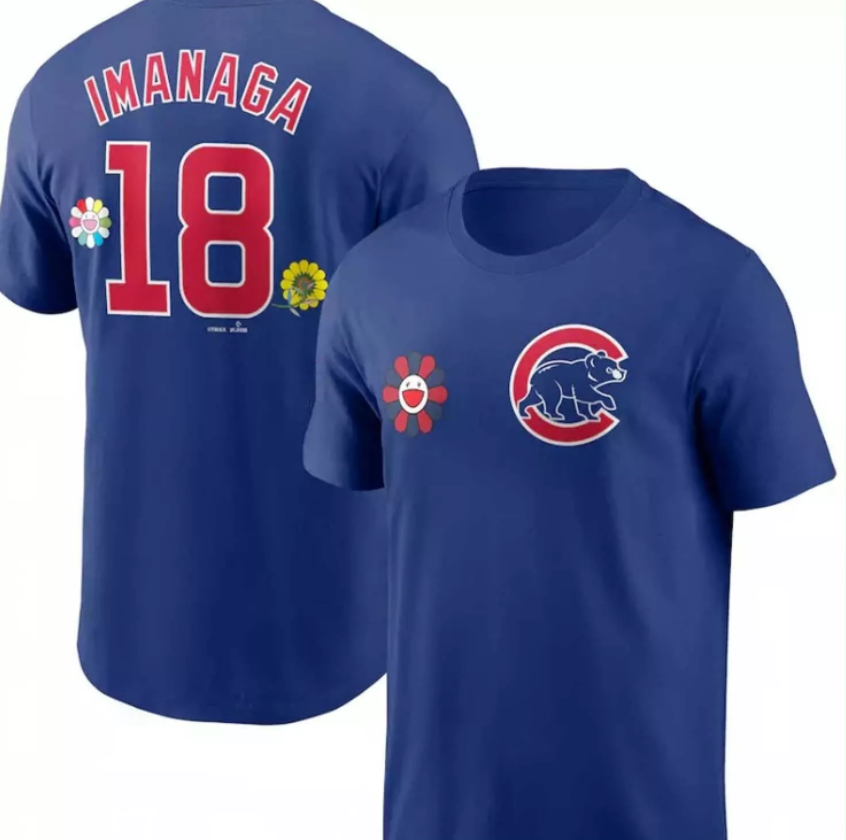 Men's Chicago Cubs #18 Shōta Imanaga Blue 2025 Tokyo Series Name & Number T-Shirt Men's Chicago Cubs #18 Shōta Imanaga Blue 2025 Tokyo Series Name & Number T-Shirt