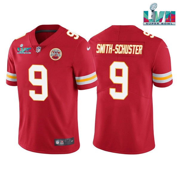 Men’s Kansas City Chiefs #9 JuJu Smith-Schuster Red Super Bowl LVII Patch Vapor Untouchable Limited Stitched Jersey Men’s Kansas City Chiefs #9 JuJu Smith-Schuster Red Super Bowl LVII Patch Vapor Untouchable Limited Stitched Jersey