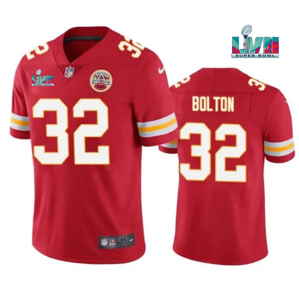 Men’s Kansas City Chiefs #32 Nick Bolton Red Super Bowl LVII Patch Vapor Untouchable Limited Stitched Jersey Men’s Kansas City Chiefs #32 Nick Bolton Red Super Bowl LVII Patch Vapor Untouchable Limited Stitched Jersey