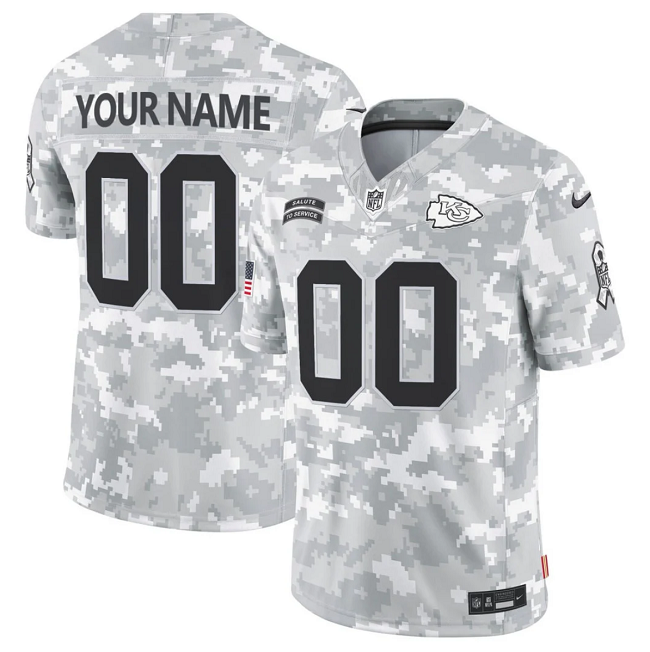 Men's Kansas City Chiefs Active Player Custom 2024 F.U.S.E Arctic Camo Salute to Service Limited Stitched Football Jersey Men's Kansas City Chiefs Active Player Custom 2024 F.U.S.E Arctic Camo Salute to Service Limited Stitched Football Jersey