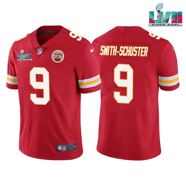 Men’s Kansas City Chiefs #9 JuJu Smith-Schuster Red Super Bowl LVII Patch Vapor Untouchable Limited Stitched Jersey Men’s Kansas City Chiefs #9 JuJu Smith-Schuster Red Super Bowl LVII Patch Vapor Untouchable Limited Stitched Jersey