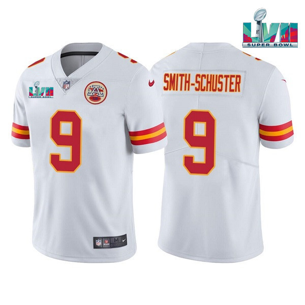 Men’s Kansas City Chiefs #9 JuJu Smith-Schuster White Super Bowl LVII Patch Vapor Untouchable Limited Stitched Jersey Men’s Kansas City Chiefs #9 JuJu Smith-Schuster White Super Bowl LVII Patch Vapor Untouchable Limited Stitched Jersey