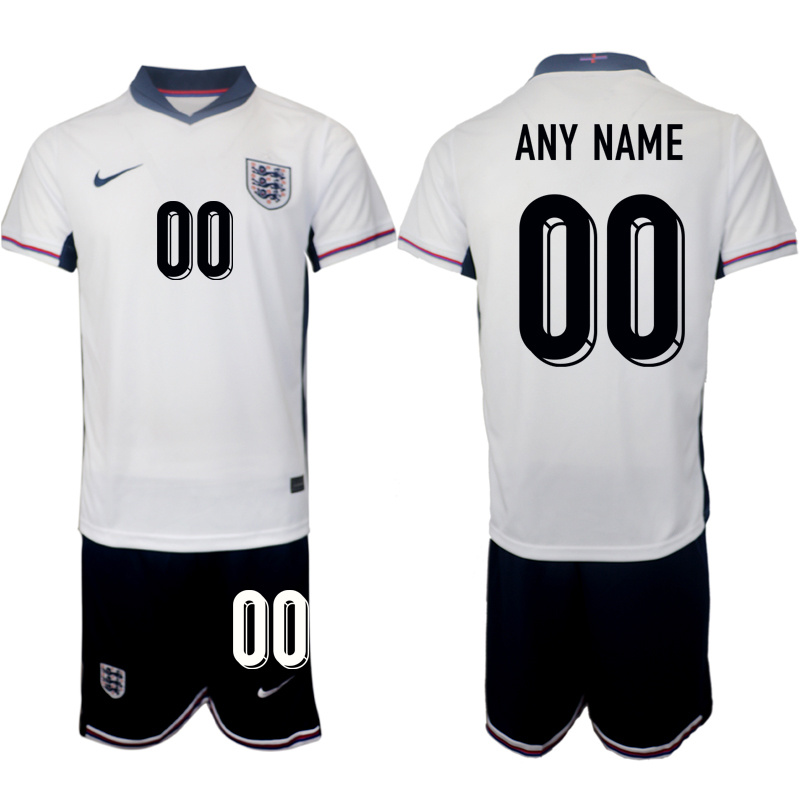 Men's England Custom 2024-25 White Home Soccer Jersey Suit Men's England Custom 2024-25 White Home Soccer Jersey Suit