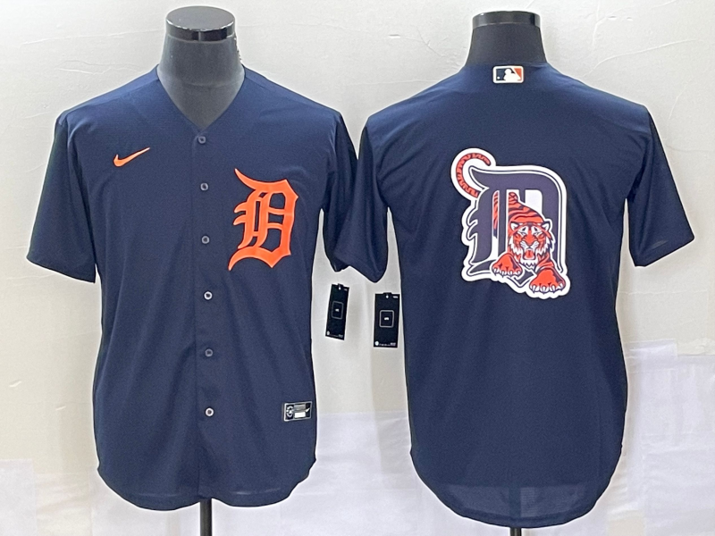 Men's Detroit Tigers Navy Team Big Logo Cool Base Stitched Jersey Men's Detroit Tigers Navy Team Big Logo Cool Base Stitched Jersey