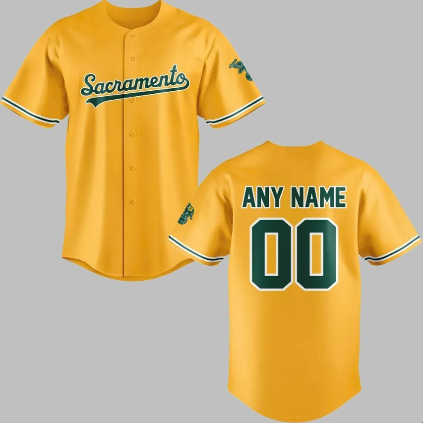 Men's Oakland Athletics Custom 2026 Gold Sacramento Baseball Jersey Men's Oakland Athletics Custom 2026 Gold Sacramento Baseball Jersey