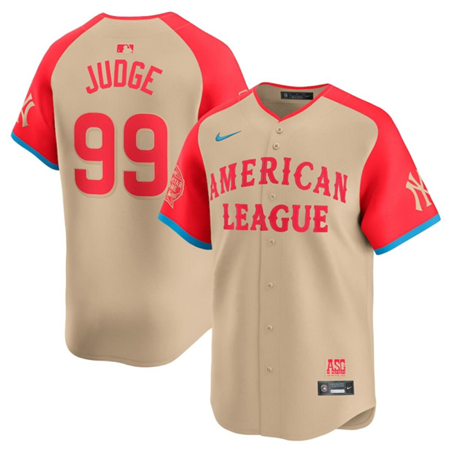 Youth American League #99 Aaron Judge Cream 2024 All-Star Limited Stitched Jersey Youth American League #99 Aaron Judge Cream 2024 All-Star Limited Stitched Jersey
