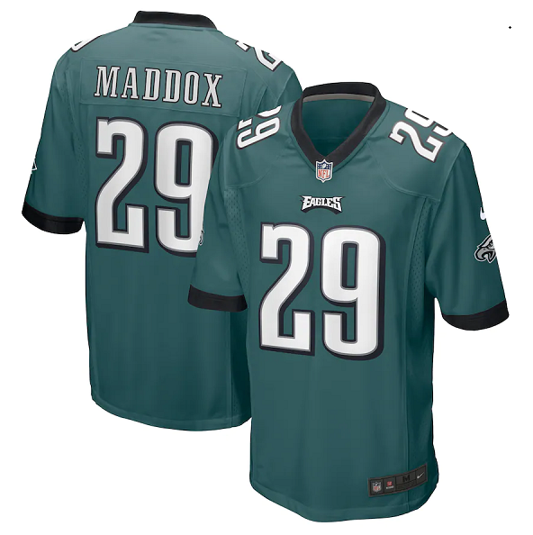 Men's Philadelphia Eagles #29 Avonte Maddox Green Stitched Game Jersey Men's Philadelphia Eagles #29 Avonte Maddox Green Stitched Game Jersey