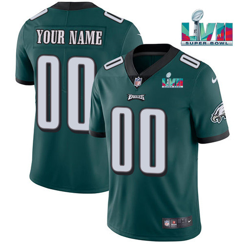 Men's Philadelphia Eagles ACTIVE PLAYER Custom Green Super Bowl LVII Patch Vapor Untouchable Limited Stitched Jersey Men's Philadelphia Eagles ACTIVE PLAYER Custom Green Super Bowl LVII Patch Vapor Untouchable Limited Stitched Jersey