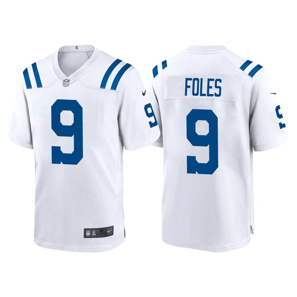 Men's Indianapolis Colts #9 Nick Foles White Stitched Game Jersey Men's Indianapolis Colts #9 Nick Foles White Stitched Game Jersey