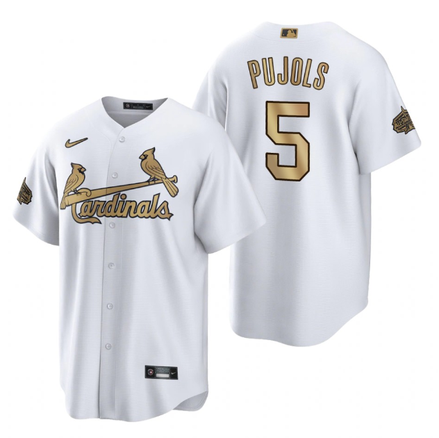 Men's St. Louis Cardinals #5 Albert Pujols 2022 All-Star White Cool Base Stitched Baseball Jersey Men's St. Louis Cardinals #5 Albert Pujols 2022 All-Star White Cool Base Stitched Baseball Jersey