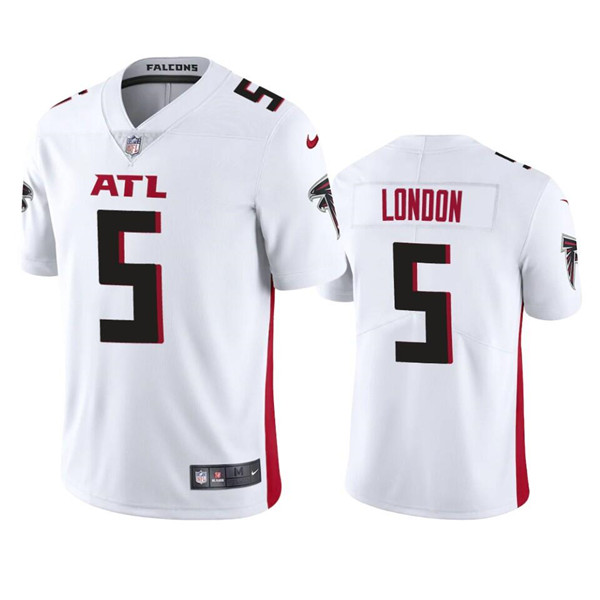 Men's Atlanta Falcons #5 Drake London White Vapor Untouchable Limited Stitched Jersey Men's Atlanta Falcons #5 Drake London White Vapor Untouchable Limited Stitched Jersey