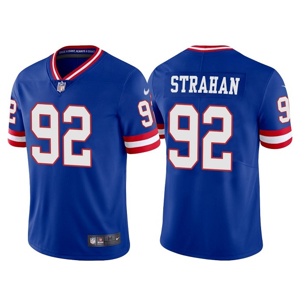 Men's New York Giants #92 Michael Strahan Royal Classic Retired Player Stitched Game Jersey Men's New York Giants #92 Michael Strahan Royal Classic Retired Player Stitched Game Jersey