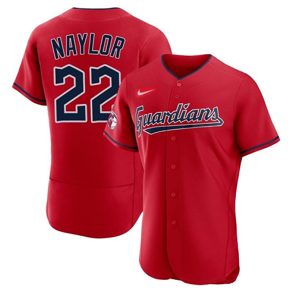 Men's Cleveland Guardians #22 Josh Naylor White Flex Base Stitched Jersey Men's Cleveland Guardians #22 Josh Naylor White Flex Base Stitched Jersey