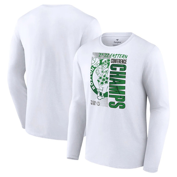 Men's Boston Celtics 2022 White Eastern Conference Champions Long Sleeve Locker Room T-Shirt Men's Boston Celtics 2022 White Eastern Conference Champions Long Sleeve Locker Room T-Shirt