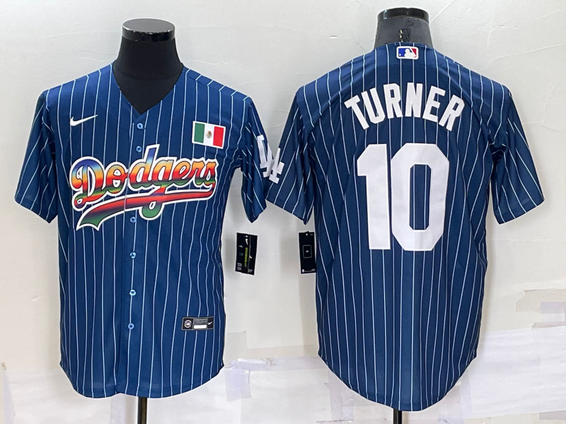 Men's Los Angeles Dodgers #10 Justin Turner Navy Mexico Rainbow Cool Base Stitched Baseball Jersey Men's Los Angeles Dodgers #10 Justin Turner Navy Mexico Rainbow Cool Base Stitched Baseball Jersey
