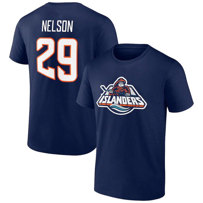 Men's New York Islanders #29 Brock Nelson Navy T-Shirt Men's New York Islanders #29 Brock Nelson Navy T-Shirt