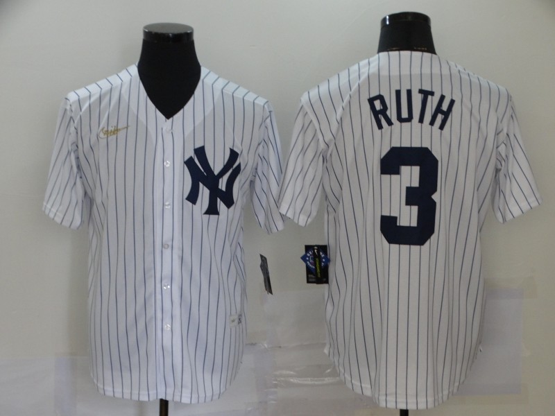 Men's New York Yankees #3 Babe Ruth New White Throwback Cool Base Stitched Jersey Men's New York Yankees #3 Babe Ruth New White Throwback Cool Base Stitched Jersey