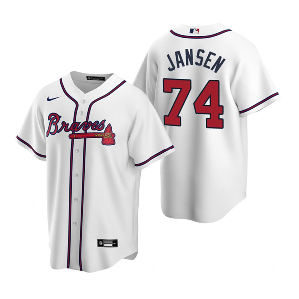 Men's Atlanta Braves #74 Kenley Jansen White Cool Base Stitched Baseball Jersey Men's Atlanta Braves #74 Kenley Jansen White Cool Base Stitched Baseball Jersey