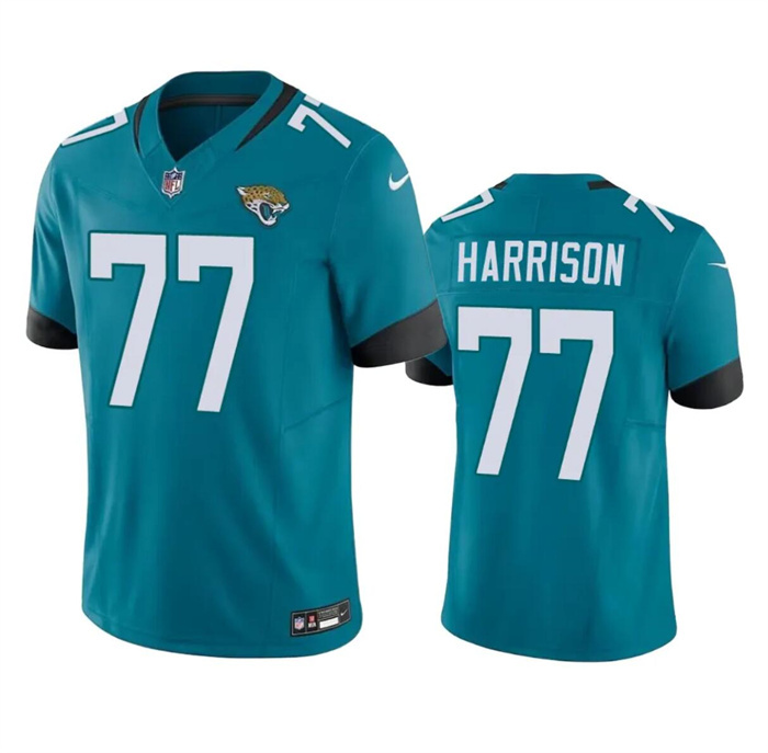 Men's Jacksonville Jaguars #77 Anton Harrison Teal 2023 F.U.S.E Vapor Untouchable Limited Stitched Jersey Men's Jacksonville Jaguars #77 Anton Harrison Teal 2023 F.U.S.E Vapor Untouchable Limited Stitched Jersey