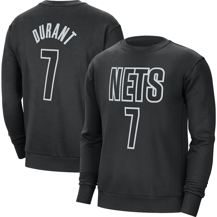 Men's Brooklyn Nets #7 Kevin Durant Black Long Sleeve T-Shirt Men's Brooklyn Nets #7 Kevin Durant Black Long Sleeve T-Shirt