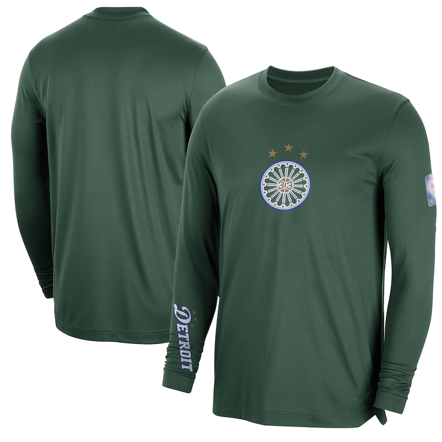 Men's Detroit Pistons Green 2022/23 City Edition Essential Expressive Long Sleeve T-Shirt Men's Detroit Pistons Green 2022/23 City Edition Essential Expressive Long Sleeve T-Shirt